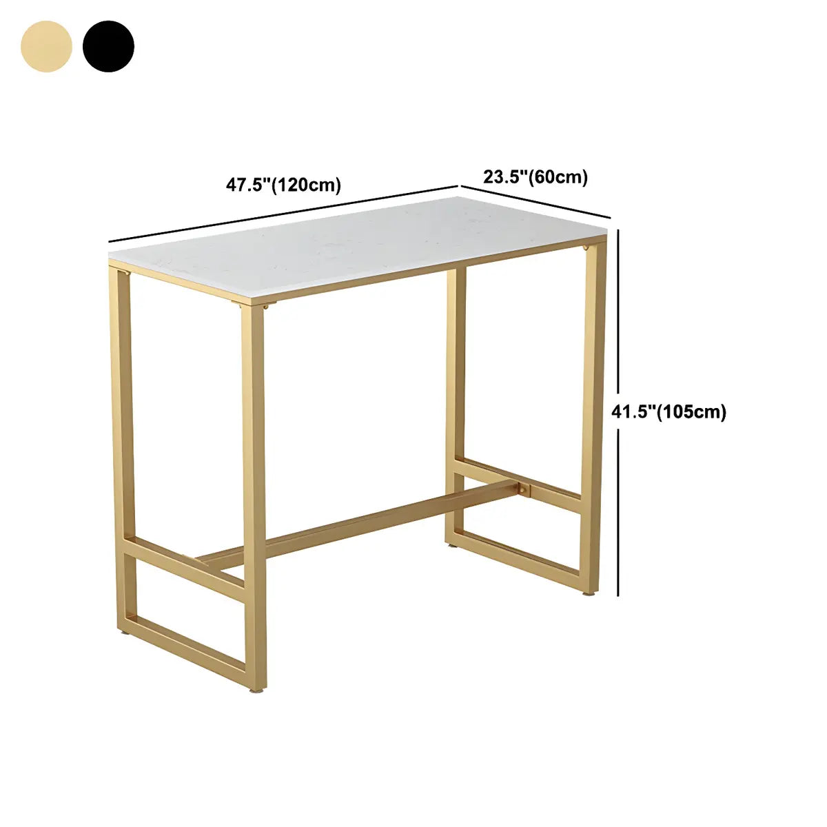 Modern Gold Square Metal Medium Faux Marble Bar Table Image - 16