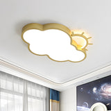 Modern Gold Sun Cloud LED Flush Mount Ceiling Light Image - 5