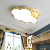 Modern Gold Sun Cloud LED Flush Mount Ceiling Light Image - 6