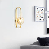 Modern Gold Textured Glass Globe LED Wall Sconce Image - 1