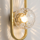 Modern Gold Textured Glass Globe LED Wall Sconce Image - 14