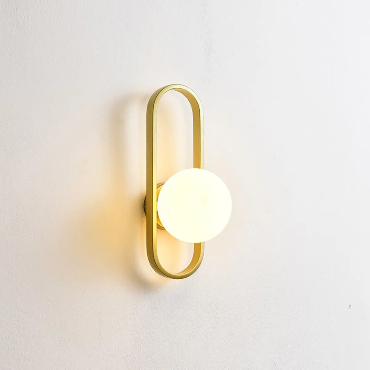 Modern Gold Textured Glass Globe LED Wall Sconce Image - 6