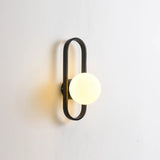 Modern Gold Textured Glass Globe LED Wall Sconce Image - 8