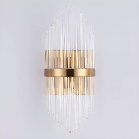 Modern Gold Tiered Crystal Bedside LED Wall Sconce Image - 2