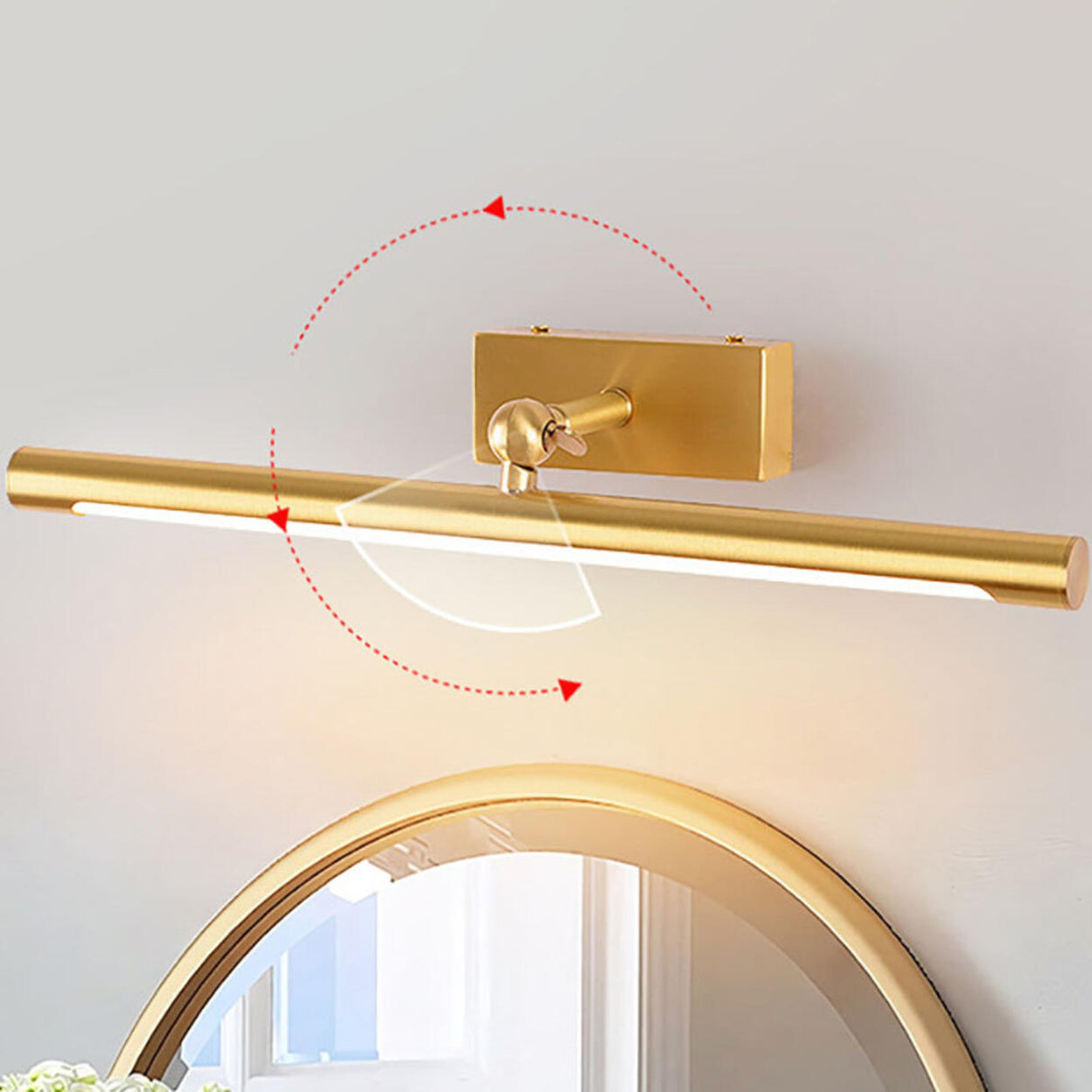 Modern Gold Tube LED Bathroom Vanity Wall Light Image - 15