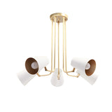 Modern Gold White Metal Cone Rotatable Chandelier Image - 3