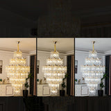 Modern Golden Chain Tiered Crystal Chandelier Image - 10