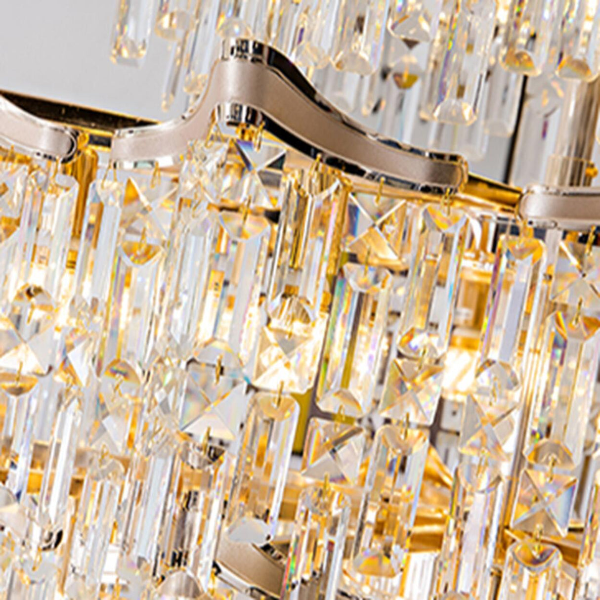 Modern Golden Chain Tiered Crystal Chandelier Image - 11