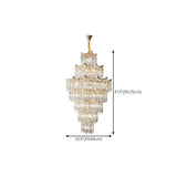 Modern Golden Chain Tiered Crystal Chandelier #size