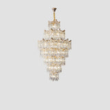 Modern Golden Chain Tiered Crystal Chandelier Image - 3