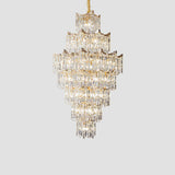 Modern Golden Chain Tiered Crystal Chandelier Image - 9