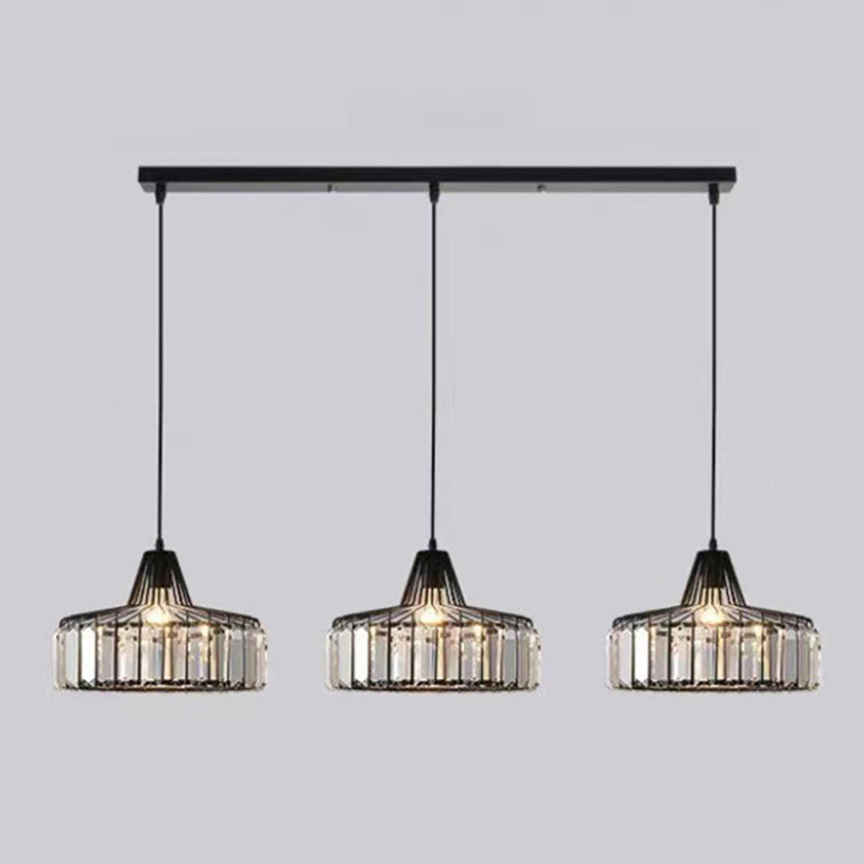 Modern Golden Clear Crystal Vaulted Pendant Light Image - 10