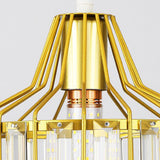 Modern Golden Clear Crystal Vaulted Pendant Light Image - 16