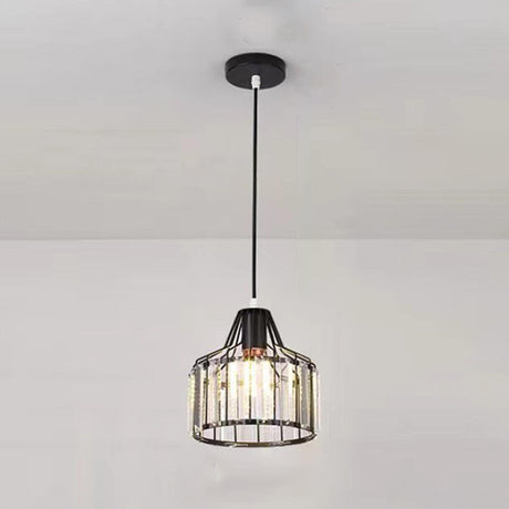 Modern Golden Clear Crystal Vaulted Pendant Light Image - 2