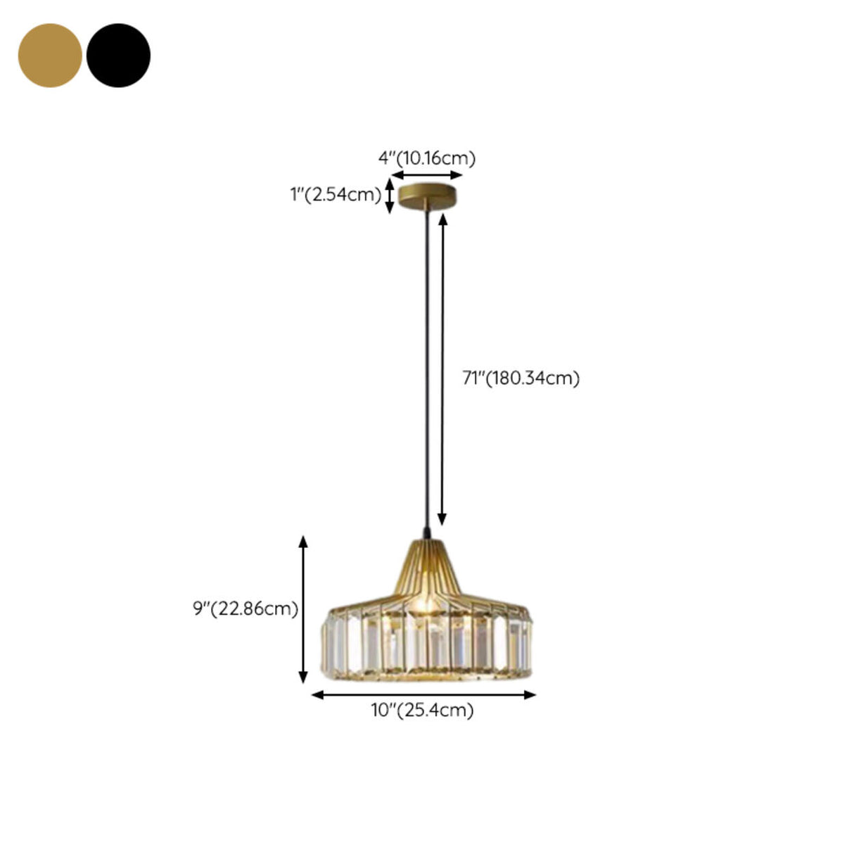 Modern Golden Clear Crystal Vaulted Pendant Light Image - 21