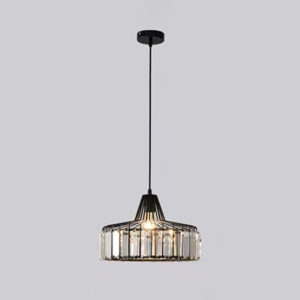 Modern Golden Clear Crystal Vaulted Pendant Light Image - 3