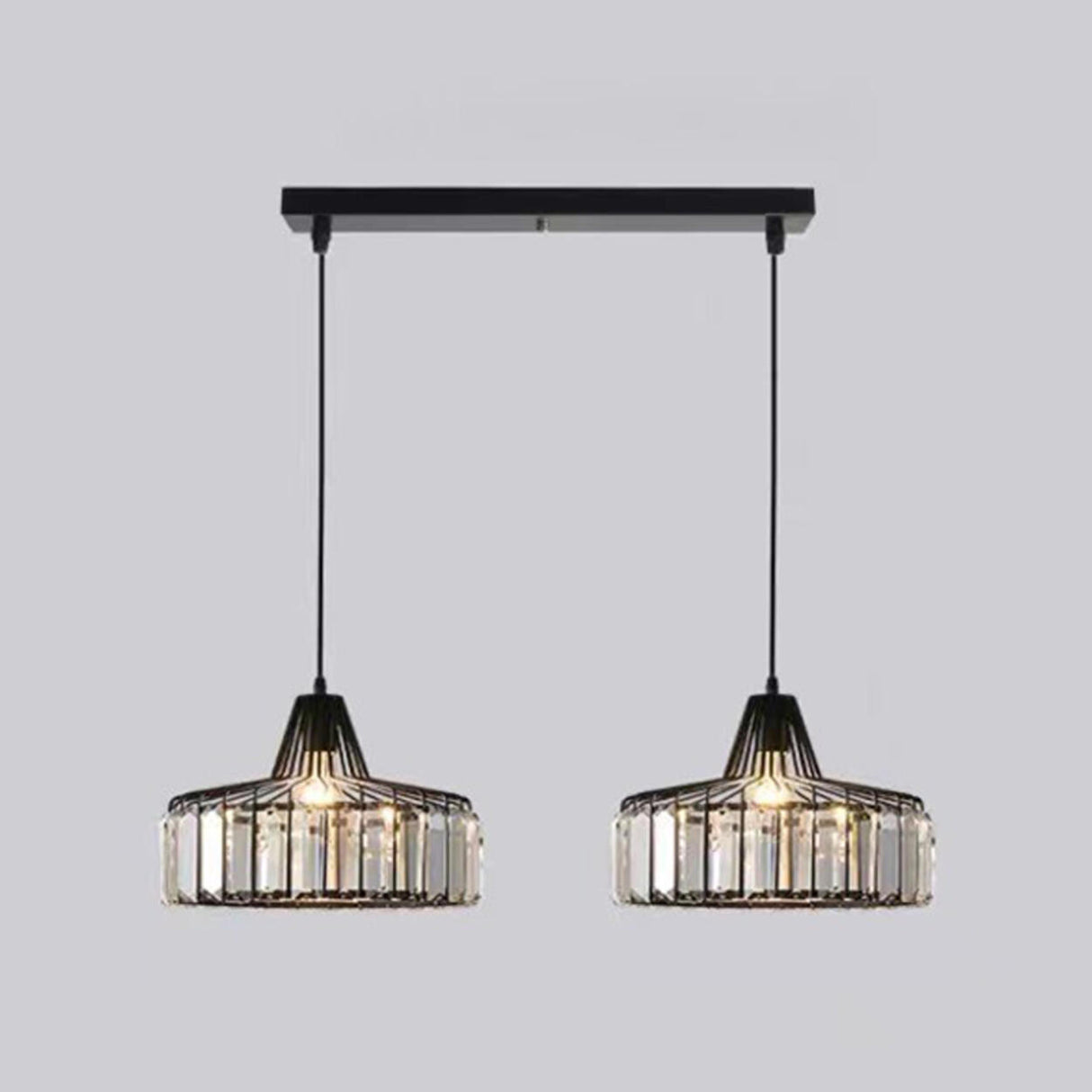 Modern Golden Clear Crystal Vaulted Pendant Light Image - 8