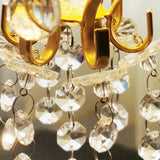 Modern Golden Elegance Crystal Geometric Pendant Light Image - 12