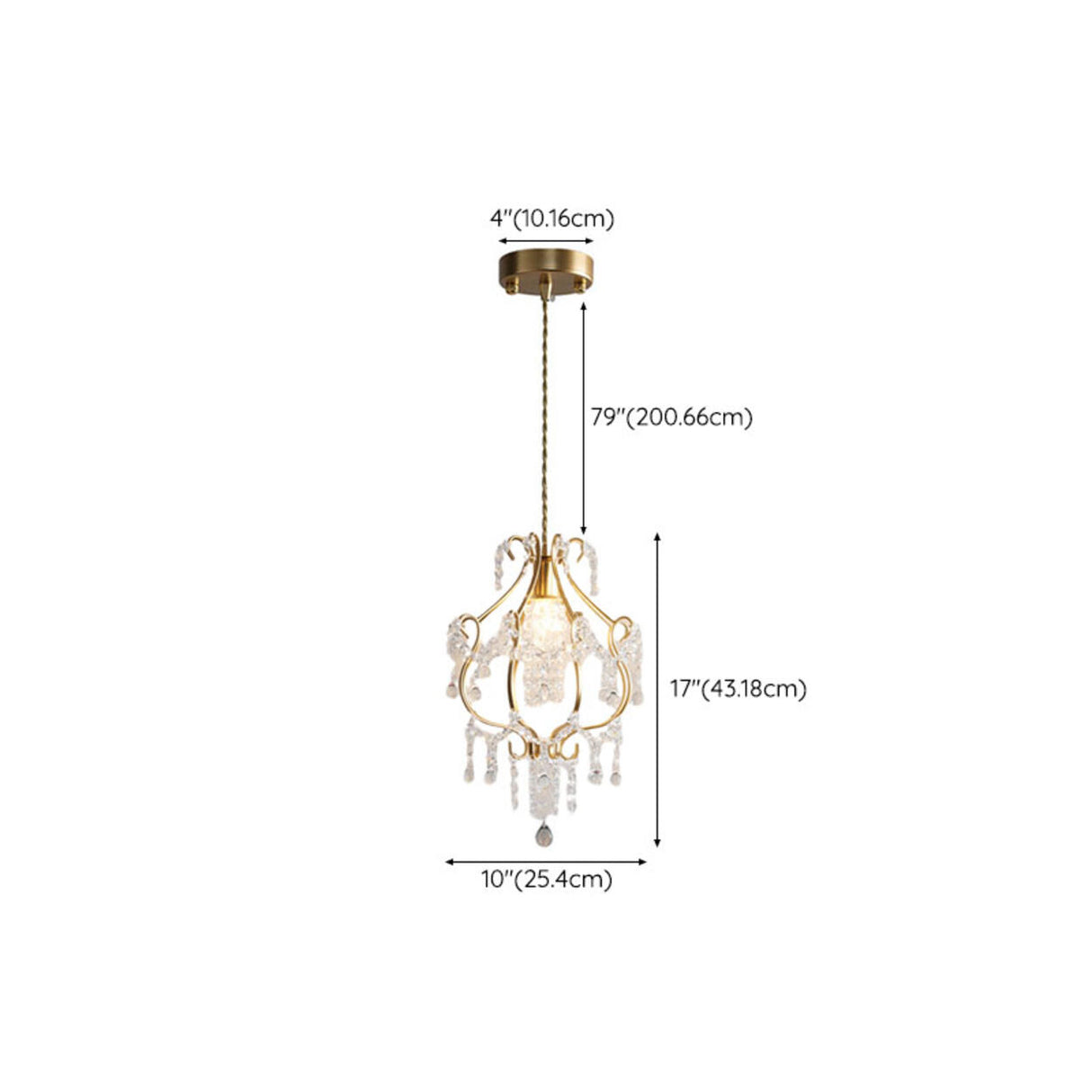 Modern Golden Elegance Crystal Geometric Pendant Light Image - 16