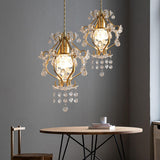 Modern Golden Elegance Crystal Geometric Pendant Light Image - 3