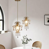 Modern Golden Elegance Crystal Geometric Pendant Light Image - 4