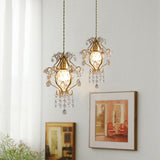 Modern Golden Elegance Crystal Geometric Pendant Light Image - 5