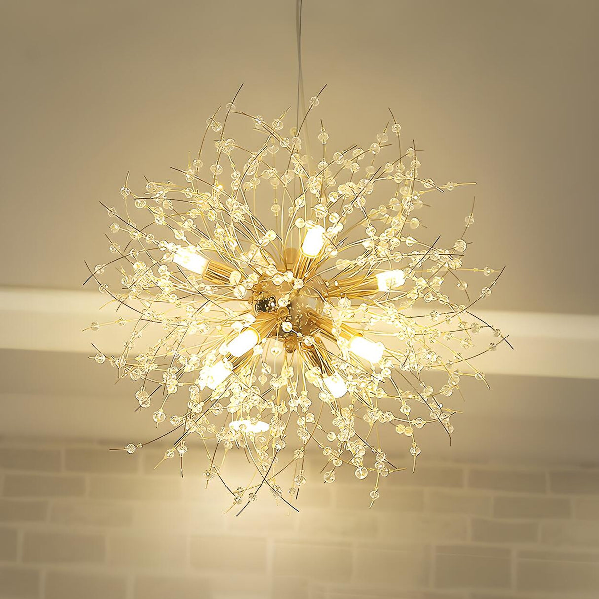 Modern Golden Firework Starburst Crystal Chandelier Image - 3