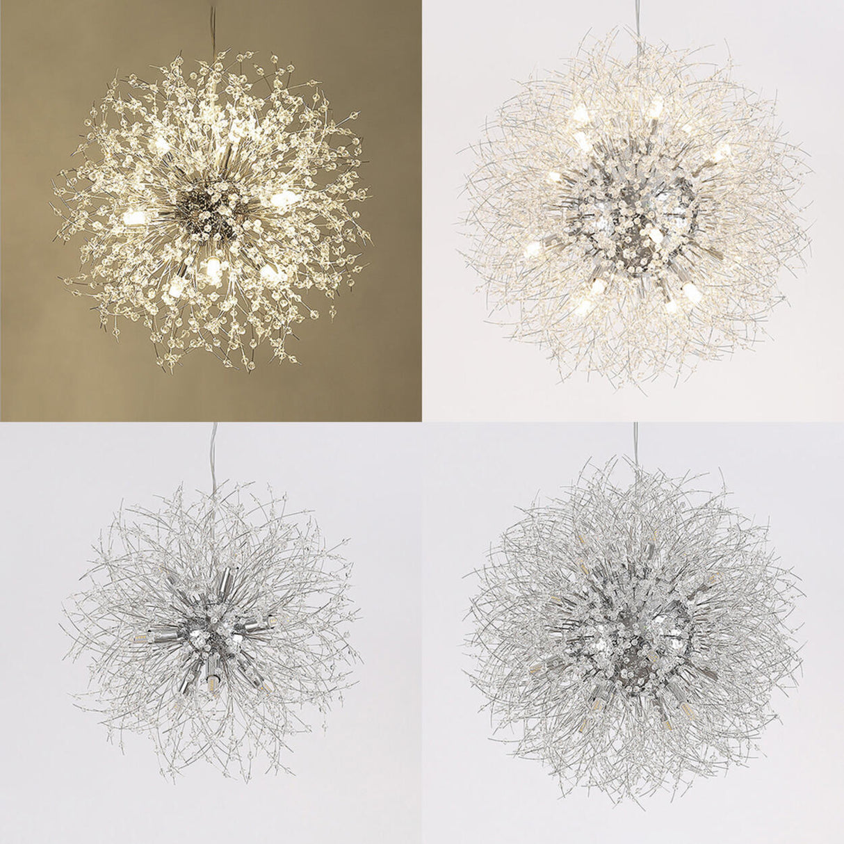 Modern Golden Firework Starburst Crystal Chandelier Image - 6