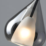 Modern Gray Clear Glass Teardrop Bedroom Pendant Light Image - 8