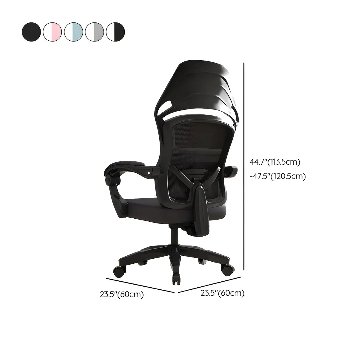 Modern Gray Ergonomic Mesh Office Chair with Headrest 