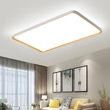 Modern Gray Metal Rectangular Flush Mount Ceiling Light Image - 1