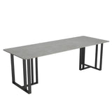 Modern Gray Stone Sledge Conference Table 8-Person Image - 2