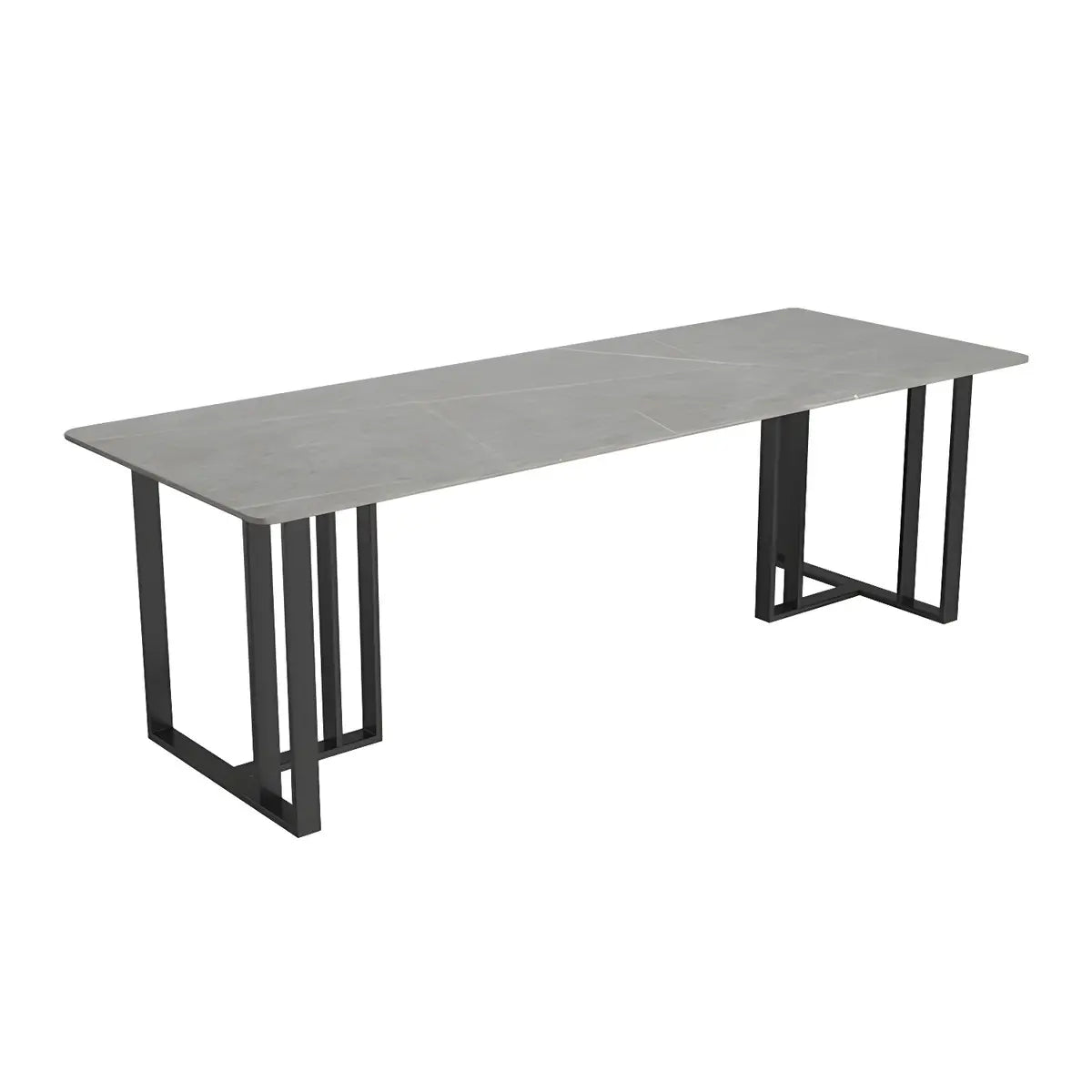 Modern Gray Stone Sledge Conference Table 8-Person Image - 6