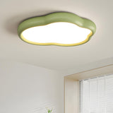 Modern Green Cloud-Shaped Flush Mount Ceiling Light Image - 1