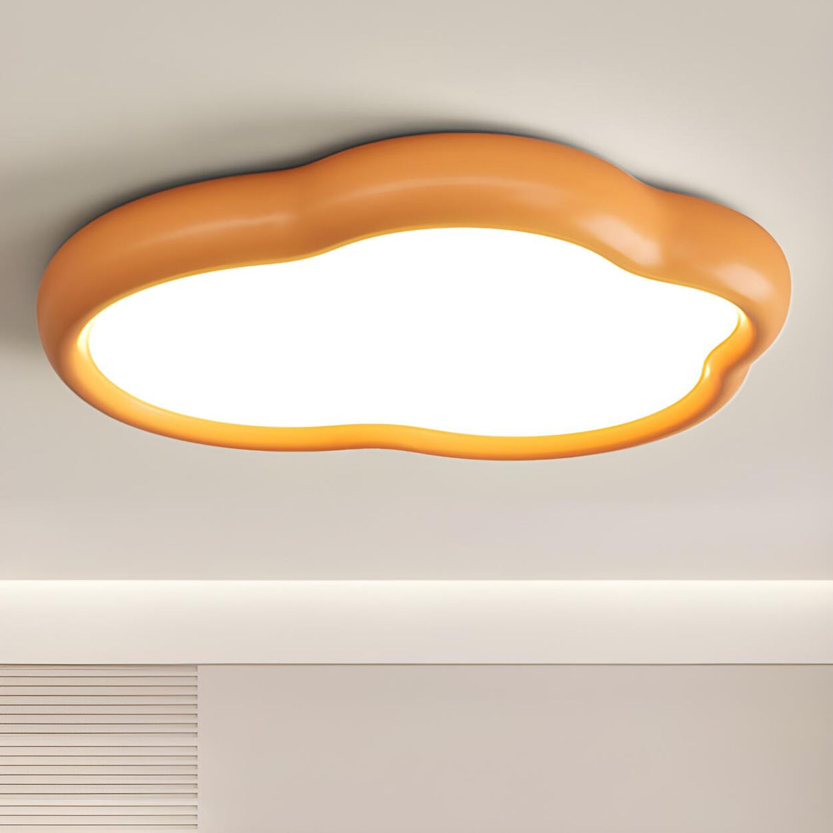 Modern Green Cloud-Shaped Flush Mount Ceiling Light Image - 11