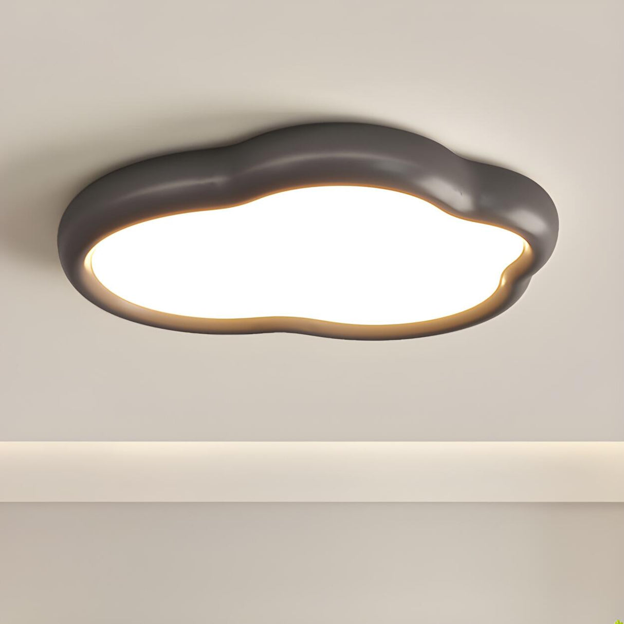 Modern Green Cloud-Shaped Flush Mount Ceiling Light Image - 7