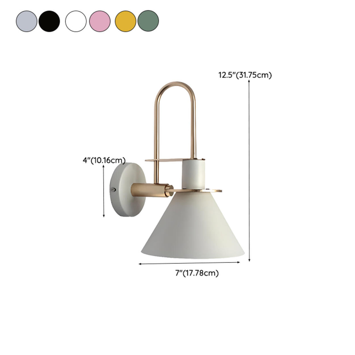 Modern Green Cone LED Vanity Wall Light Fixtures 