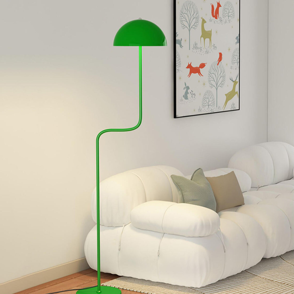 Modern Green Dome Metal Floor Lamp with Foot Switch Image - 17