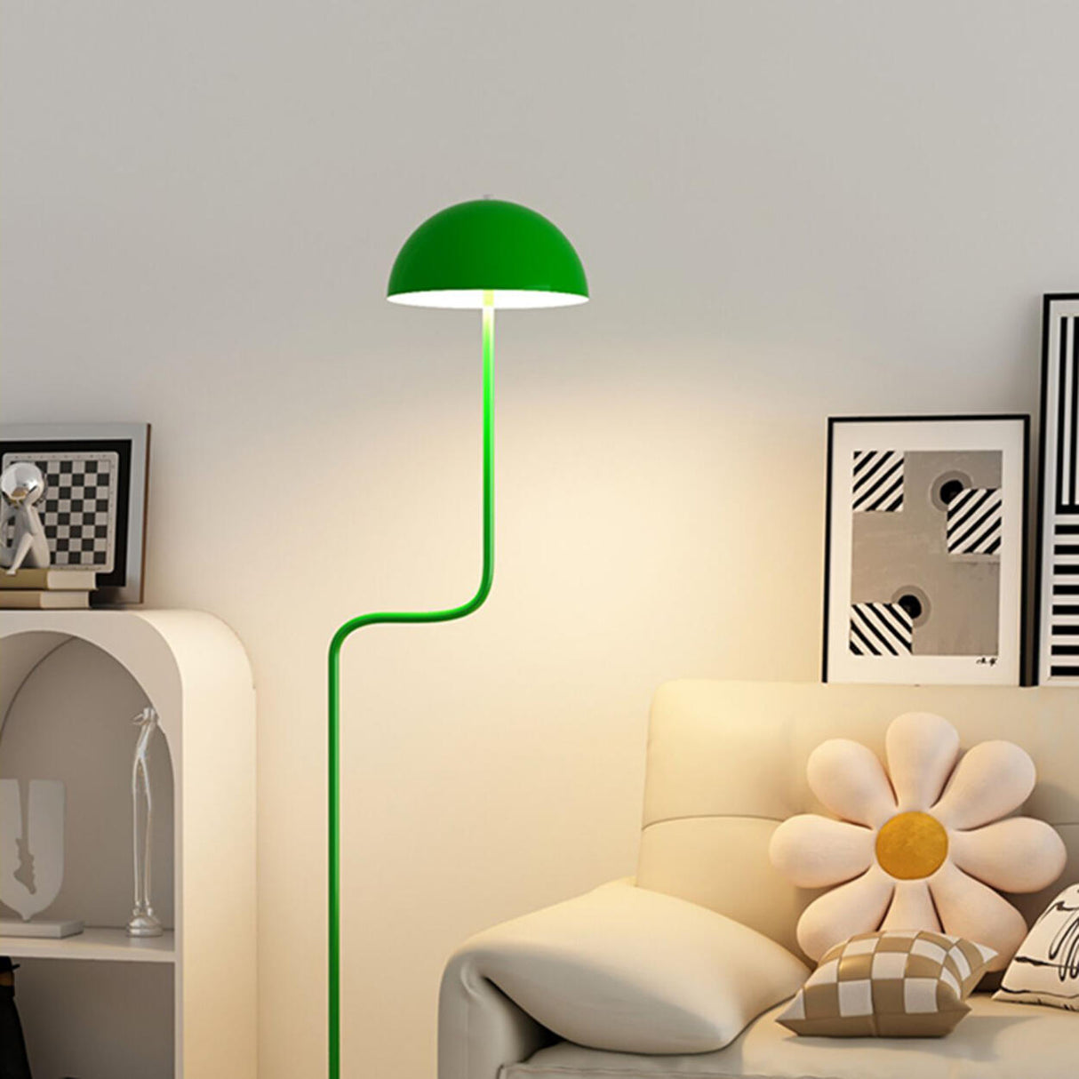 Modern Green Dome Metal Floor Lamp with Foot Switch Image - 19