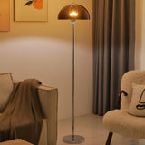 Modern Green Dome Shade Bedside Chrome Floor Lamp Image - 11