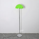 Modern Green Dome Shade Bedside Chrome Floor Lamp Image - 12