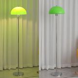 Modern Green Dome Shade Bedside Chrome Floor Lamp Image - 17