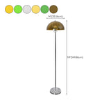 Modern Green Dome Shade Bedside Chrome Floor Lamp #size