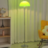 Modern Green Dome Shade Bedside Chrome Floor Lamp Image - 3