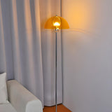 Modern Green Dome Shade Bedside Chrome Floor Lamp Image - 4