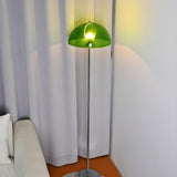 Modern Green Dome Shade Bedside Chrome Floor Lamp Image - 5