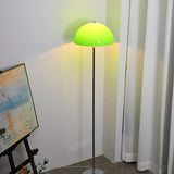 Modern Green Dome Shade Bedside Chrome Floor Lamp Image - 8