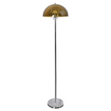 Modern Green Dome Shade Bedside Chrome Floor Lamp Image - 9