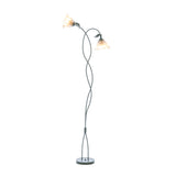 Modern Green Floral Dual Light Metal Floor Lamp Image - 4