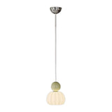 Modern Green Frosted Glass Globe Bedroom Pendant Light Image - 10